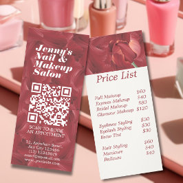 Moderne Abstrakte Muster Nail Makeup Preisliste Werbekarte