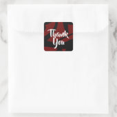 Moderne Abstrakte Muster Rot und Schwarz Vielen Da Quadratischer Aufkleber (Tasche)