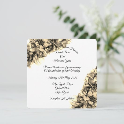 Moderne Abstrakte Natur Elegante Hochzeit Karte (Stehend Vorderseite)