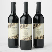 Moderne Abstrakte Natur Elegante Hochzeit Weinetikett (Flaschen)