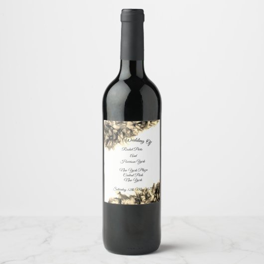 Moderne Abstrakte Natur Elegante Hochzeit Weinetikett (Vorderseite)