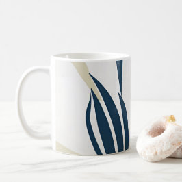 Moderne Abstrakte Navy Blue & Beige Coffee Tasse