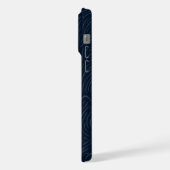 Moderne abstrakte Navy-Muster-Monogramm iPhone Hülle (Linke Seite)