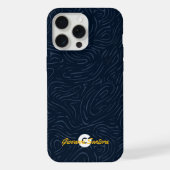 Moderne abstrakte Navy-Muster-Monogramm iPhone Hülle (Rückseite)