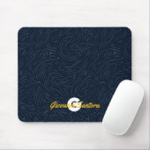 Moderne abstrakte Navy-Muster-Monogramm Mousepad (Mit Mouse)