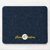 Moderne abstrakte Navy-Muster-Monogramm Mousepad (Vorne)