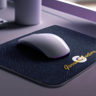 Moderne abstrakte Navy-Muster-Monogramm Mousepad