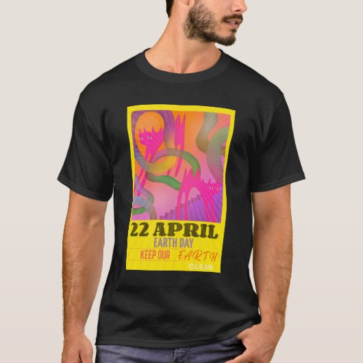 Moderne Abstrakte Neon Art für den Earth Day T-Shirt (Vorderseite)