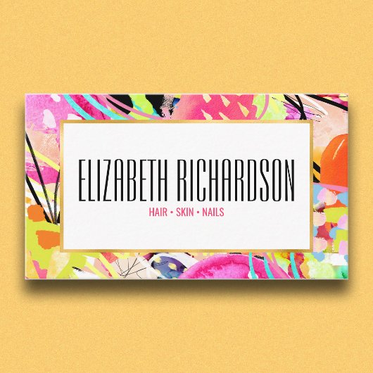 Moderne Abstrakte Neon Bold Vibranly Visitenkarte