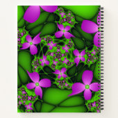 Moderne Abstrakte Neon Pink Green Art Blume Name Notizblock (Rückseite)