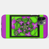 Moderne Abstrakte Neon Pink Green Fraktal Blume Case-Mate iPhone Hülle (Rückseite (Horizontal))