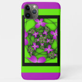 Moderne Abstrakte Neon Pink Green Fraktal Blume Case-Mate iPhone Hülle (Rückseite)