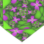 Moderne Abstrakte Neon Pink Green Fraktal Blume Kurzer Tischläufer (Ecke)