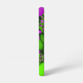 Moderne Abstrakte Neon Pink Green Fraktal Blume Samsung Galaxy Hülle (Linke Seite)