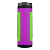 Moderne Abstrakte Neon Pink Green Fraktal Blume Thermosbecher (Rückseite)