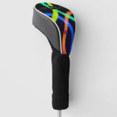 Moderne Abstrakte Neon- und Schwarz-Monogramm Golf Headcover (angewinkelt)