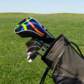 Moderne Abstrakte Neon- und Schwarz-Monogramm Golf Headcover (In SItu)