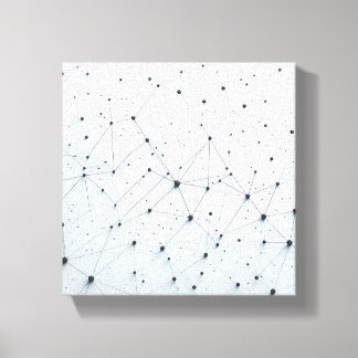 Moderne abstrakte Netzwerk-Gitter - 3D-Neurale Ver Leinwanddruck