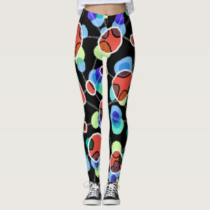 Moderne abstrakte Netzwerkverbindungen Vibrante Fa Leggings