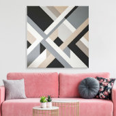 Moderne abstrakte neutrale 3D-Layer Leinwanddruck (Insitu (Wohnzimmer))