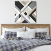 Moderne abstrakte neutrale 3D-Layer Leinwanddruck (Insitu (Schlafzimmer))