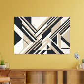 Moderne abstrakte neutrale 3D-Layer Leinwanddruck (Insitu (Wohnzimmer))