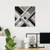 Moderne abstrakte neutrale 3D-Layer Poster (Heimbüro)