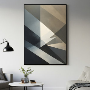 Moderne Abstrakte Neutrale Grau Beige Leinwanddruck