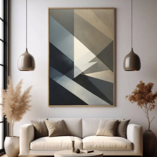 Moderne Abstrakte Neutrale Grau Beige Poster