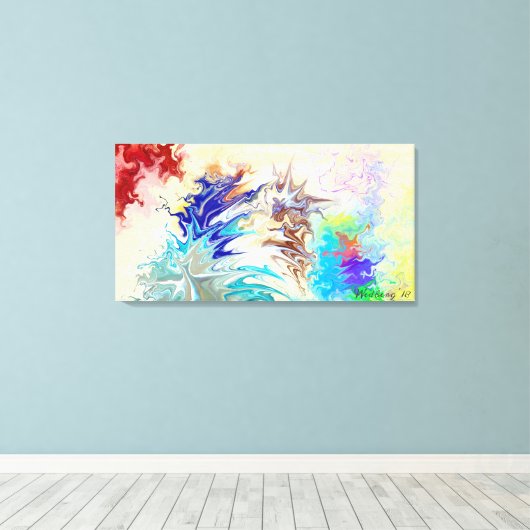 Moderne Abstrakte "NEXUS" Leinwanddruck (Insitu (Holzboden))