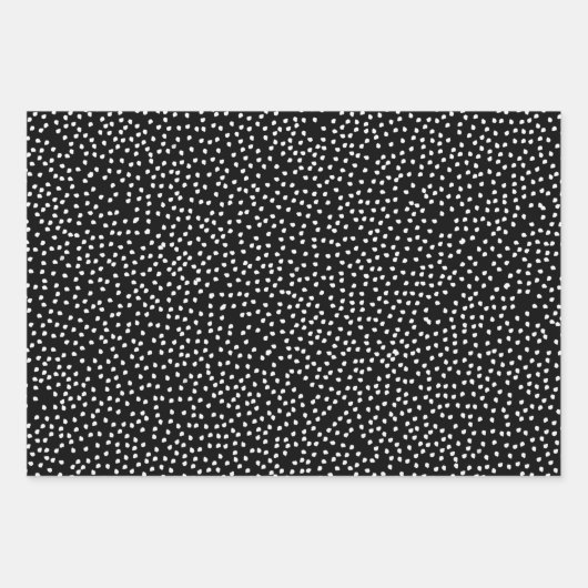 Moderne Abstrakte Niedliche Polka Dot Black und Wh Geschenkpapier Set (Vorderseite 2)