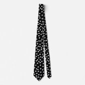 Moderne Abstrakte Niedliche Polka Dot Black und Wh Krawatte (Vorderseite)