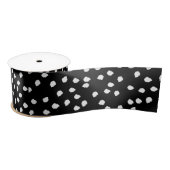 Moderne Abstrakte Niedliche Polka Dot Black und Wh Satinband (Spule)