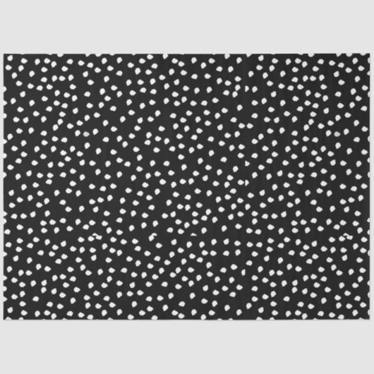Moderne Abstrakte Niedliche Polka Dot Black und Wh Seidenpapier (Vorderseite)