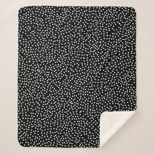Moderne Abstrakte Niedliche Polka Dot Black und Wh Sherpadecke (Vorderseite)