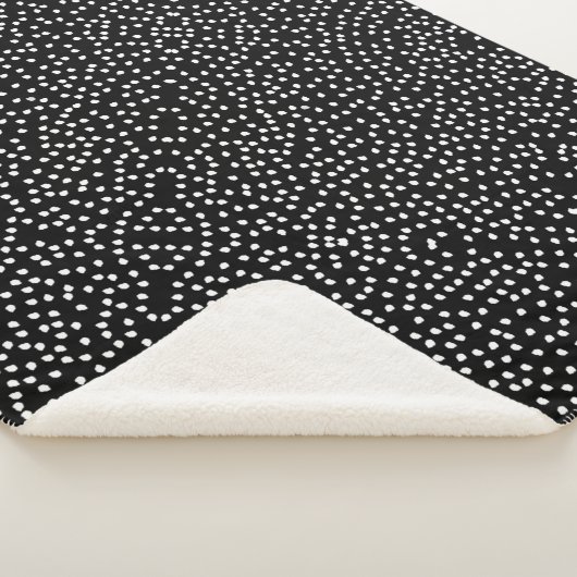 Moderne Abstrakte Niedliche Polka Dot Black und Wh Sherpadecke (3/4)