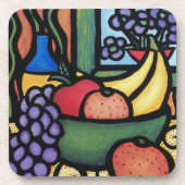 Moderne abstrakte noch Leben-Frucht-Schüssel Getränkeuntersetzer (Vorderseite)