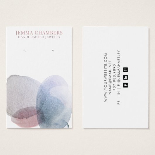 Moderne Abstrakte Ohrringe Schmuckkarten (Vorne & Hinten)