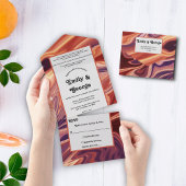 Moderne Abstrakte Ölgemälde in Lava Minimale Hochz All In One Einladung