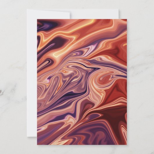 Moderne Abstrakte Ölgemälde in Lava Minimale Hochz Einladung (Rückseite)