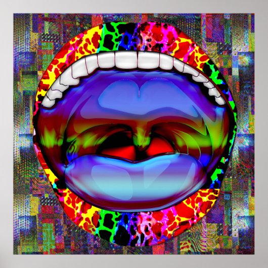 Moderne Abstrakte Open Mouth Mouth Poster (Vorne)