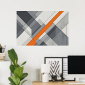 Moderne abstrakte Orange Akzent Poster (Heimbüro)
