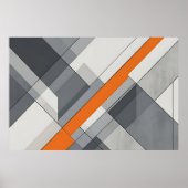 Moderne abstrakte Orange Akzent Poster (Vorne)