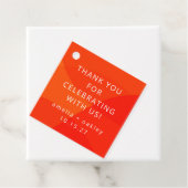 Moderne Abstrakte Orange Custom Wedding Vielen Dan Geschenkanhänger (Beispiel)