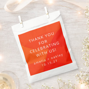 Moderne Abstrakte Orange Custom Wedding Vielen Dan Geschenktütchen