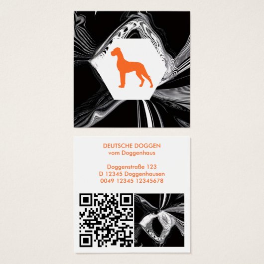 Moderne abstrakte Orange Dogge (Vorne & Hinten)