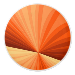 Moderne abstrakte Orange-Rot-Vanille-Grafik-Frakta Keramikknauf
