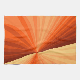 Moderne abstrakte orange rote Vanille-Grafik-Frakt Geschirrtuch