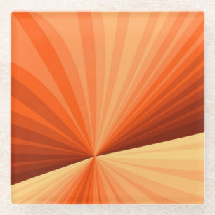 Moderne abstrakte orange rote Vanille-Grafik-Frakt Glasuntersetzer