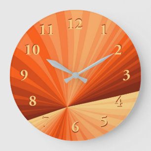 Moderne abstrakte orange rote Vanille-Grafik-Frakt Große Wanduhr